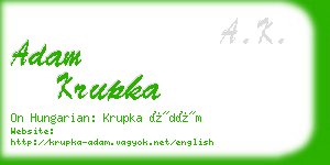 adam krupka business card